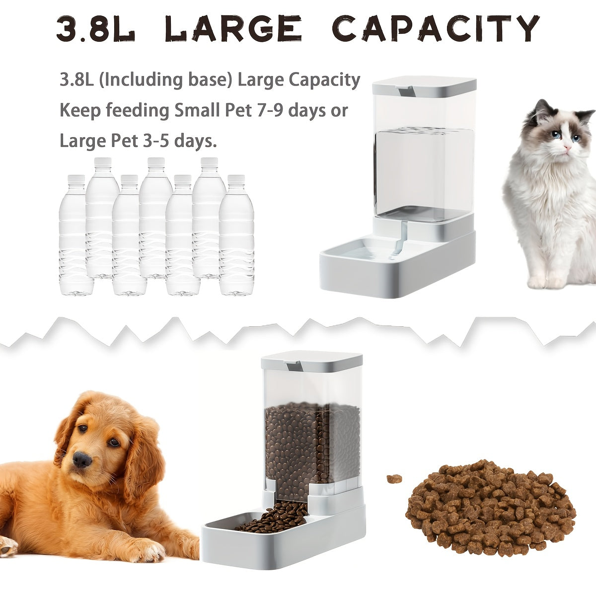 [ Hot selling ] 2pcs Gravity Pet Feeding and Drinking Set, Automatic Dog Food Feeding and Drinking Set - Pet Feeding Set - Suitable for Dogs, Cats, and Pet Animals