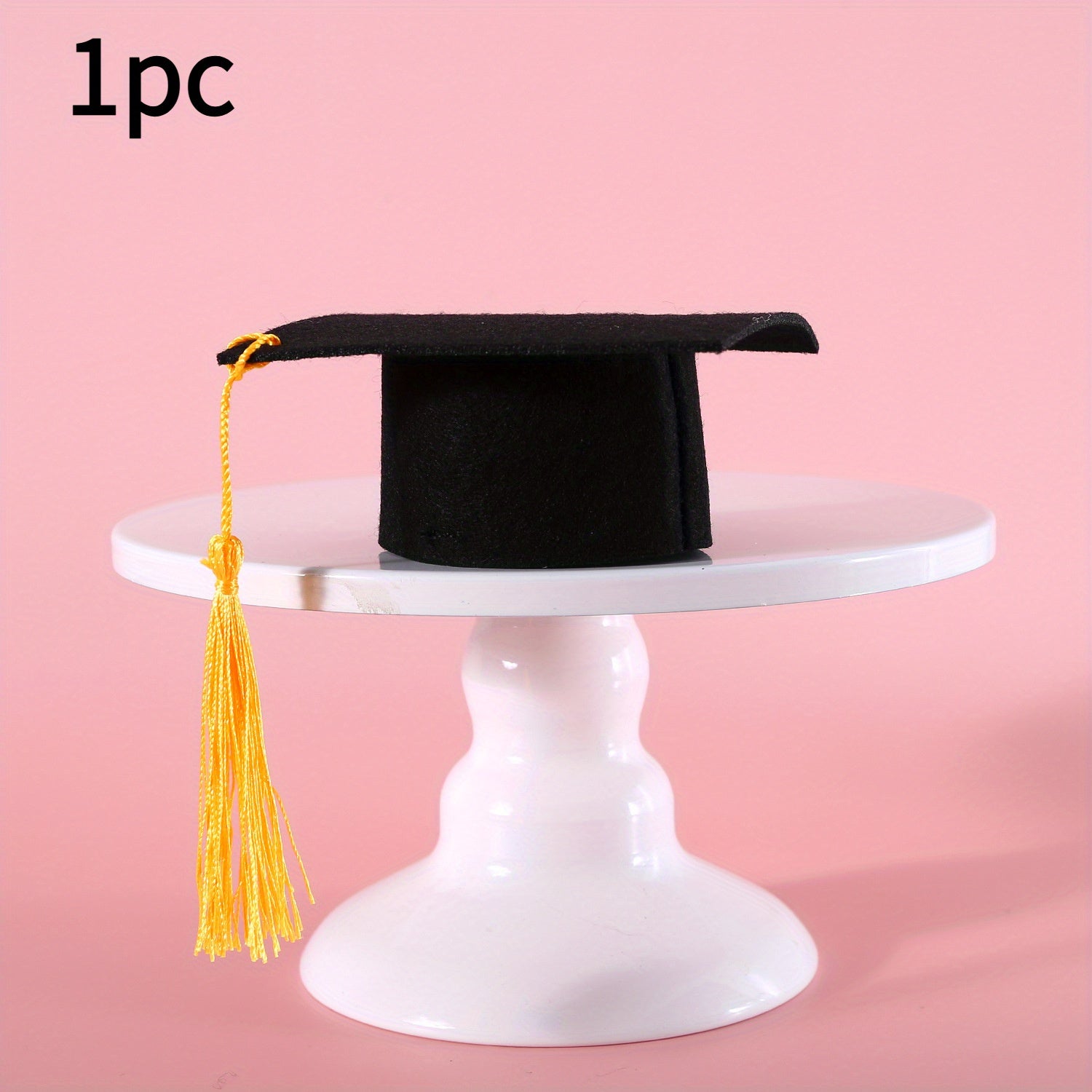 [Adorable Graduation Cap] Adorable 1pc Graduation Cap for Pets | Square Academic Hat with Tassel, Polyester, Perfect for Cat & Dog Role Play, Party Dress Up, Small Medium Breeds, Pet Accessories, Durable Polyester Hat