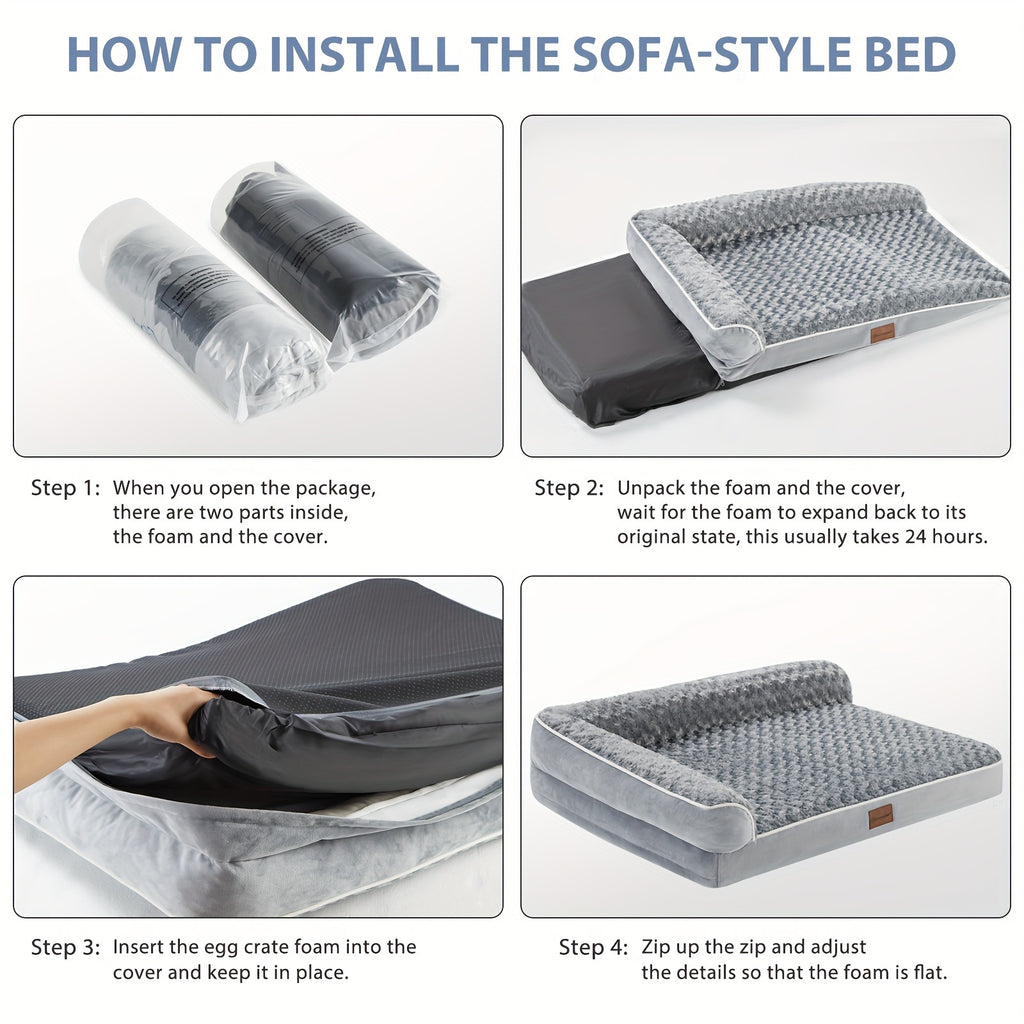 Orthopedic Dog Beds for Large Dogs, Extra Large Waterproof Dog Bed with Removable Washable Cover, Egg Crate Foam Pet Bed, XL Dog Crate Bed, dog beds large sized dog, large dog bed, large dog bed, dog beds for large dogs