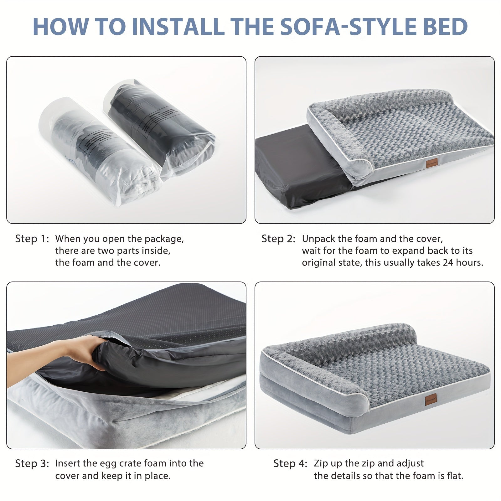 Orthopedic Dog Beds for Large Dogs, Extra Large Waterproof Dog Bed with Removable Washable Cover, Egg Crate Foam Pet Bed, XL Dog Crate Bed, dog beds large sized dog, large dog bed, large dog bed, dog beds for large dogs