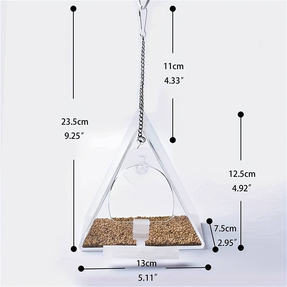 Transparent Acrylic Window Bird Feeder with Strong Suction Cup for Garden and Yard
