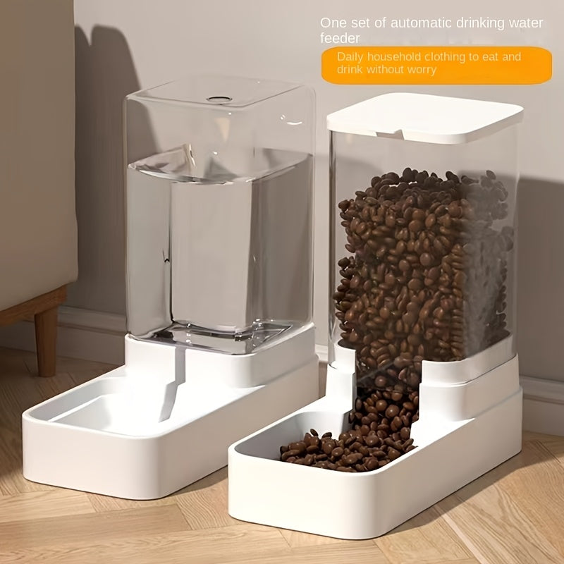 [ Hot selling ] 2pcs Gravity Pet Feeding and Drinking Set, Automatic Dog Food Feeding and Drinking Set - Pet Feeding Set - Suitable for Dogs, Cats, and Pet Animals