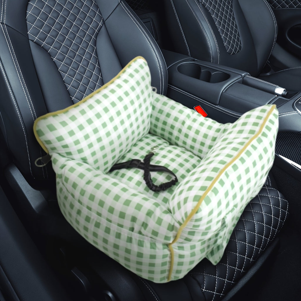 Dog Carrier Car Seat for Dogs & Cats - Portable Warm Travel Pet Bed with Safety Hook & Buckle, Handheld/Shoulder Strap, Fits Car Front/Back Seat, Suitable for Fall/Winter, Christmas Gift