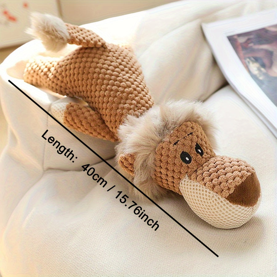 1/3pcs, Large Dog Toy, Bite-Resistant and Sound-Producing Plush Toy, Lion, Wolf, Elephant Cartoon Pet Toy, Dog Companion to Relieve Boredom, Teeth Grinding and Cleaning, Squeaky Dog Chew Toy, Suitable for All Sizes of Dogs