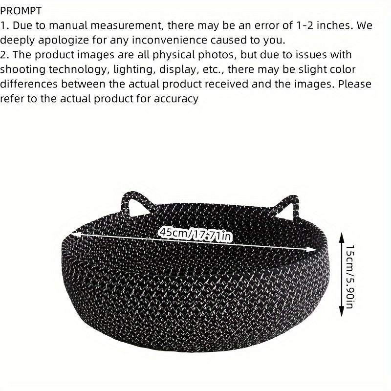 1pc Cotton Rope Pet Bed, Round Woven Basket House for Small Animals – Soft, Durable, Easy to Clean Pet Nest for Cats and Dogs