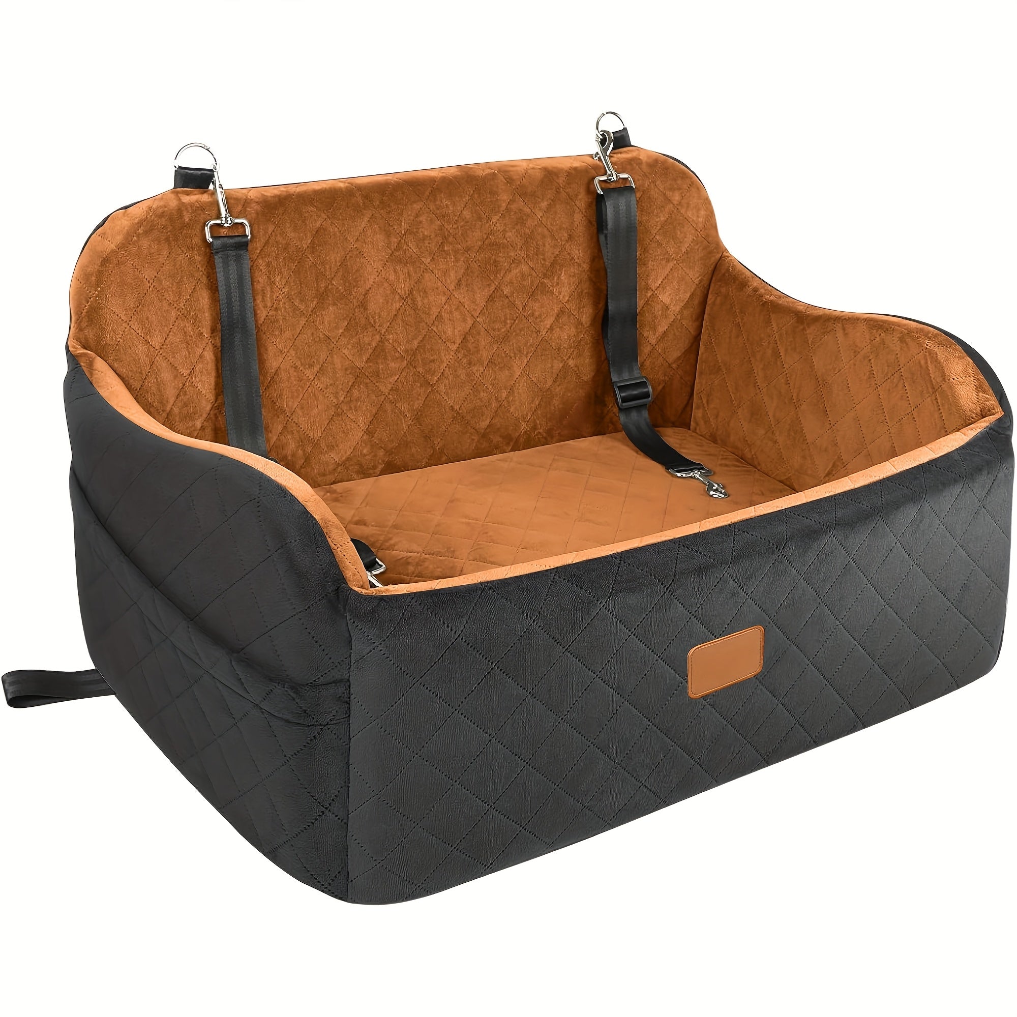 Adjustable Dog Car Seat with Memory Foam - Heavy-Duty Vehicle pet bed, Safety Travel Harness System, Non-Slip Base, Spacious Interior for Medium, Large Dogs & 2 Small Dogs - Easy Installation, Compatible with SUVs, Sedans, -
