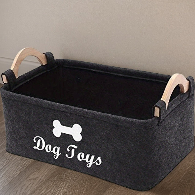 [Pet Home Organizer Box] Durable Felt Pet Toy Storage Box, Laundry Basket for Dogs and Cats, Home Organizer - Polyester, Cleaning Supplies, Fashion