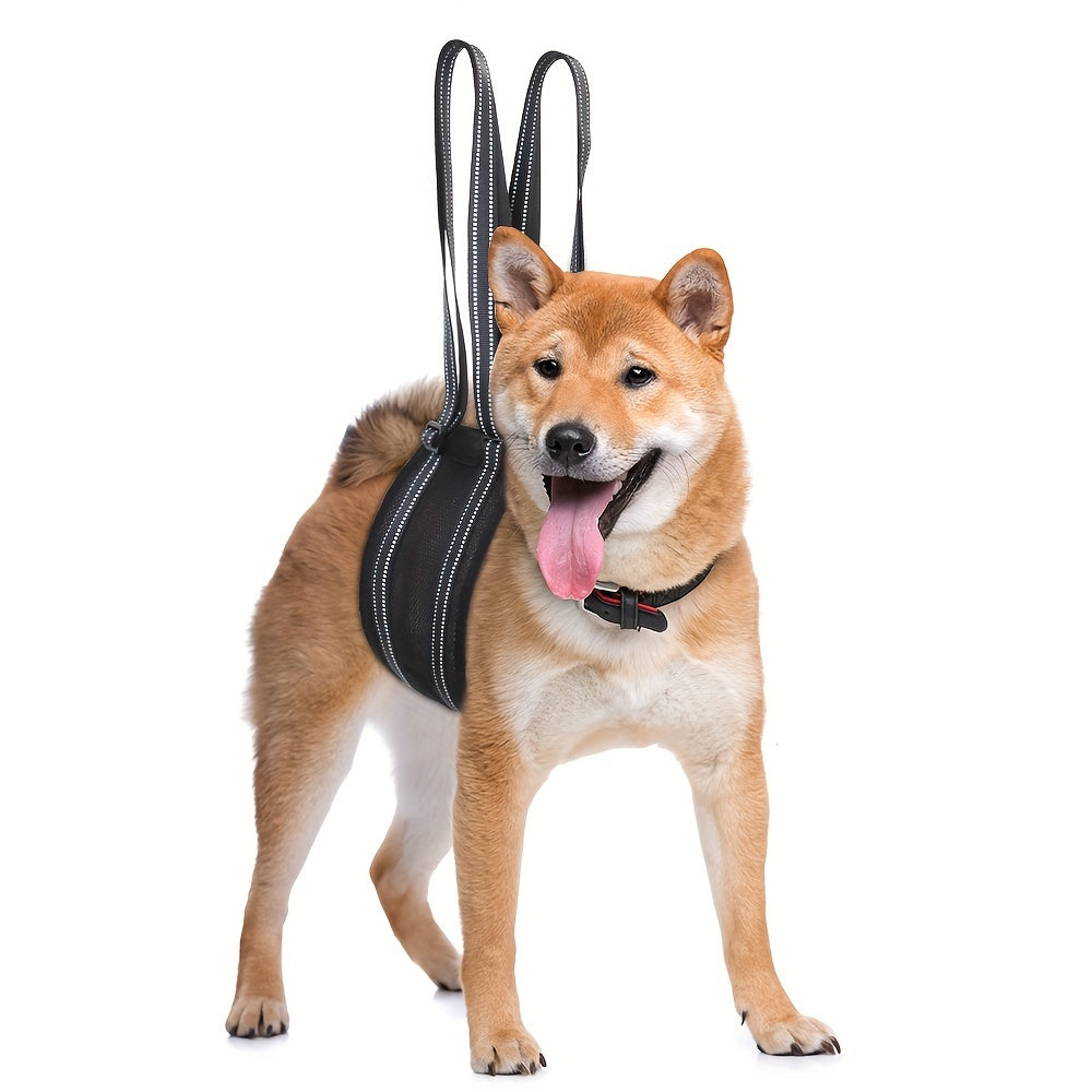 Adjustable Dog Lift Vest, Portable Pet Harness Support, for Large Dogs, Suitable for Elderly, Injured, Arthritis Dogs, with Striped Pattern, Elastic Material, Machine Washable