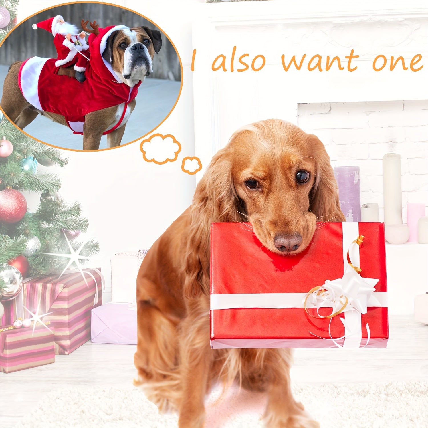 Adorable Santa Claus Pet Costume - Soft, Comfortable, Riding Design for Small, Medium, Large Dogs - Festive Party Outfit, Christmas Dog Clothes, Cosplay Pet Apparel