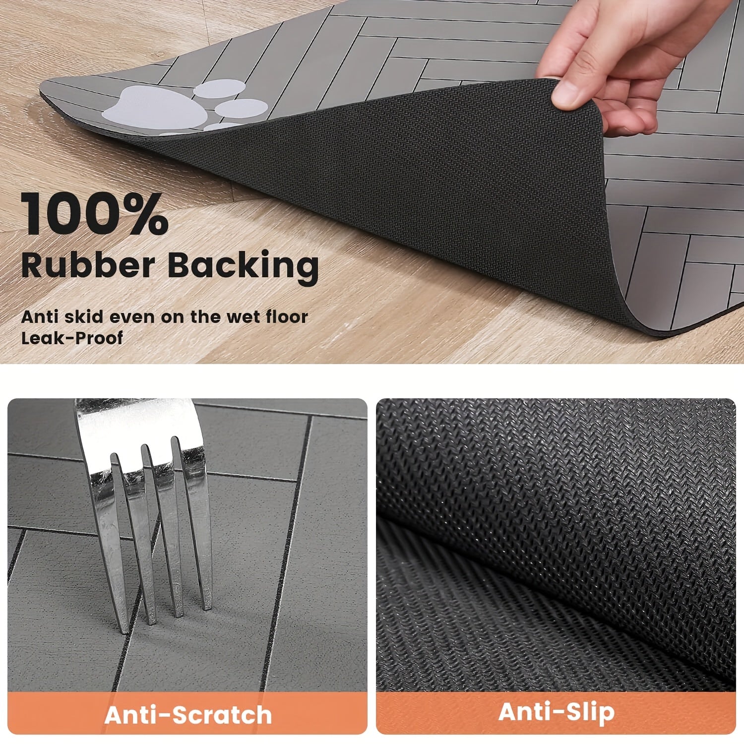 [Absorbent Pet Placemat] Quick Dry Pet Feeding Mat - Absorbent Waterproof Placemat For Food And Water Bowl - Dog And Cat
