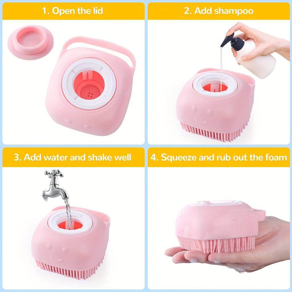 7pcs/set Pet Grooming Set, Self Cleaning Cat and Dog Brush with Nail Clipper, File, Flea Comb, Bath Brush, and Finger Toothbrush