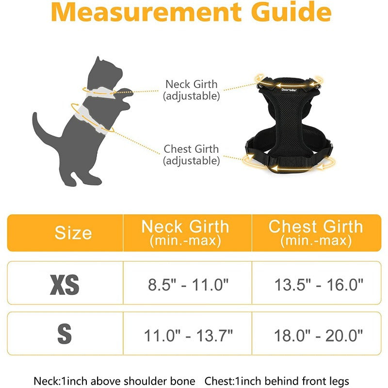 Reflective Pet Harness And Leash Set For Dogs And Cats, Adjustable Puppy Cat Vest Harness With Soft Mesh