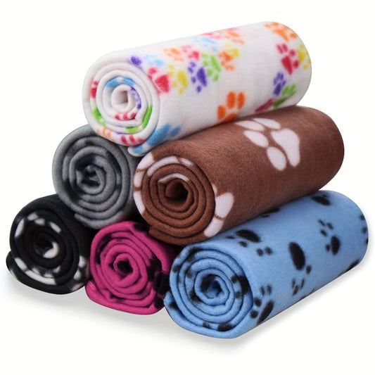 Keep Your Furry pets Cozy with this 6-Pack of Warm Paw Print Dog Blanket Bed Covers!