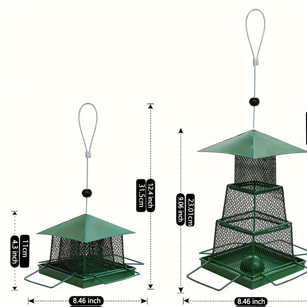 "Seed-Saving" Heavy-Duty Outdoor Bird Feeder - Squirrel Proof, Metal Mesh Design For Cardinals & Wild Birds, Perfect For Garden & Yard Decor