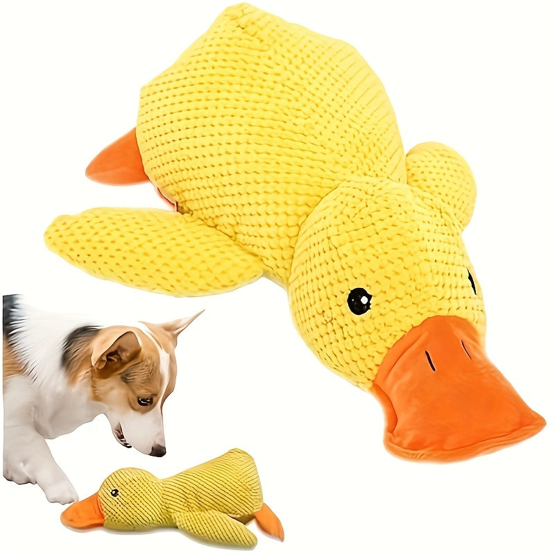 [Durable Duck Toy] Durable Yellow Punch Ya Duck Shaped Soft Toy | 1pc Interactive Chewing Dental Cleaning Pet Toy For Small To Medium Dogs, Relieves Boredom