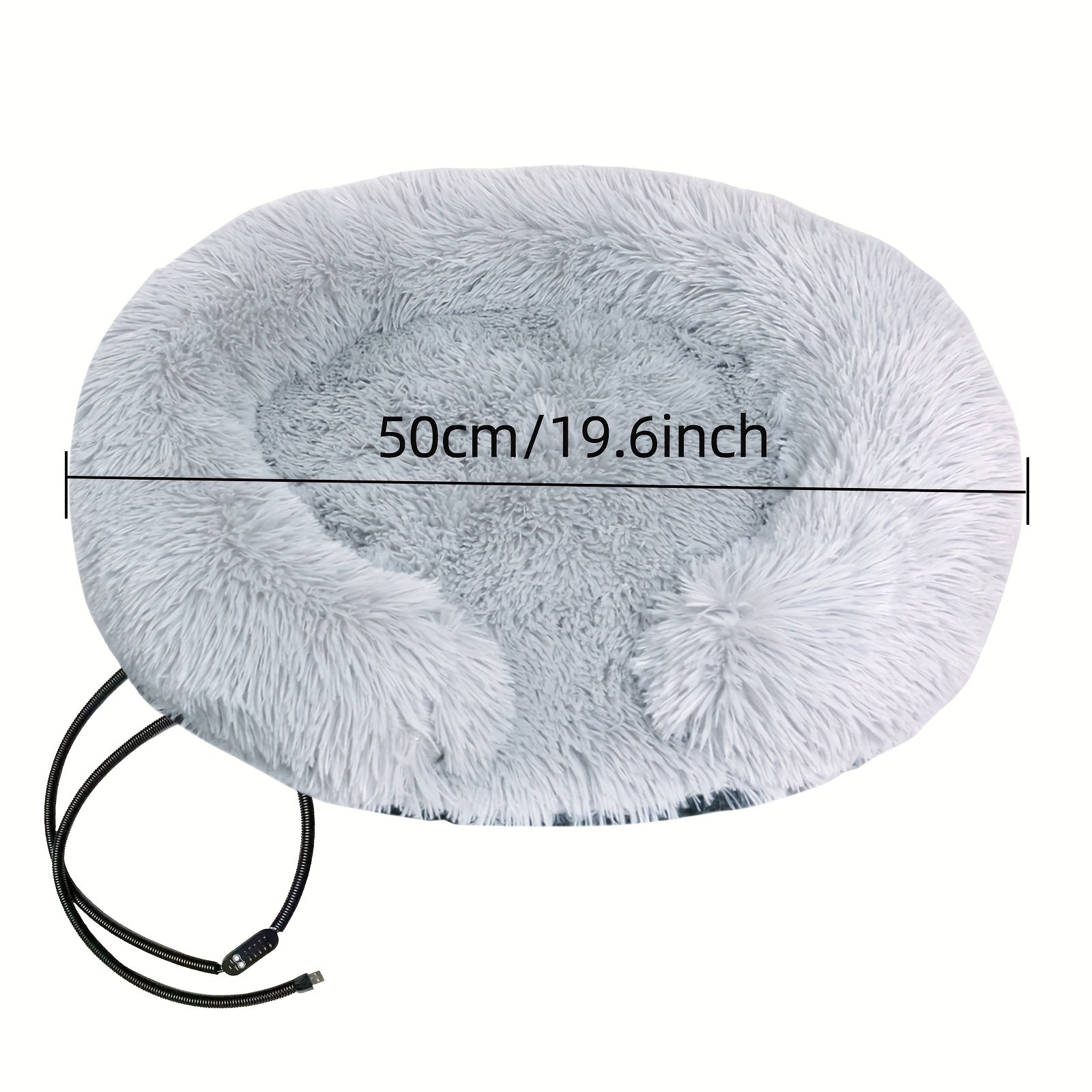 [Nonslip Safety] Colorful USB-Powered Pet Heating Bed for Cats & Small Dogs - Soft Plush Nest with Adjustable Thermostat, 5-Temperature Settings, Timer Function, Non-Slip Bottom, and Remote Control - Perfect for Cold Winter N