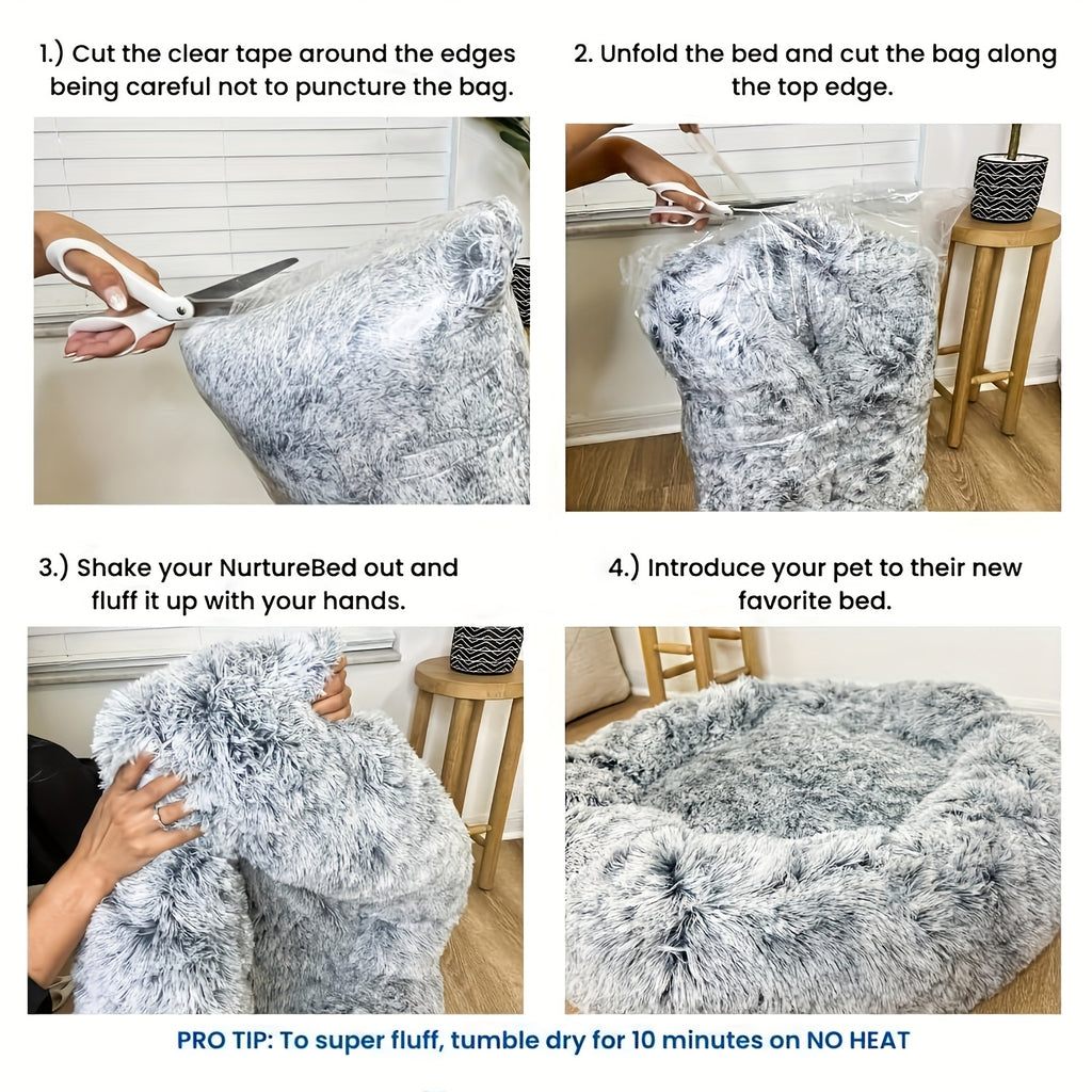 [Cozy Pet Bed] Cozy Plush Round Pet Nest - Luxurious, Soft, Non-Slip Bottom, Easy to Clean, Machine Washable Cover, Perfect for Deep Sleep Indoor Use