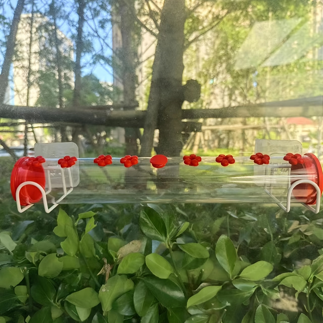 Deluxe Hummingbird Feeder - Outdoor Wild Bird Feeder Tube for Deck Patio Hanging, Attracting Hummingbirds with Easy Cleaning and Filling, Durable Construction, and Weather-Resistant Design - Perfect for Backyard Bird Watching