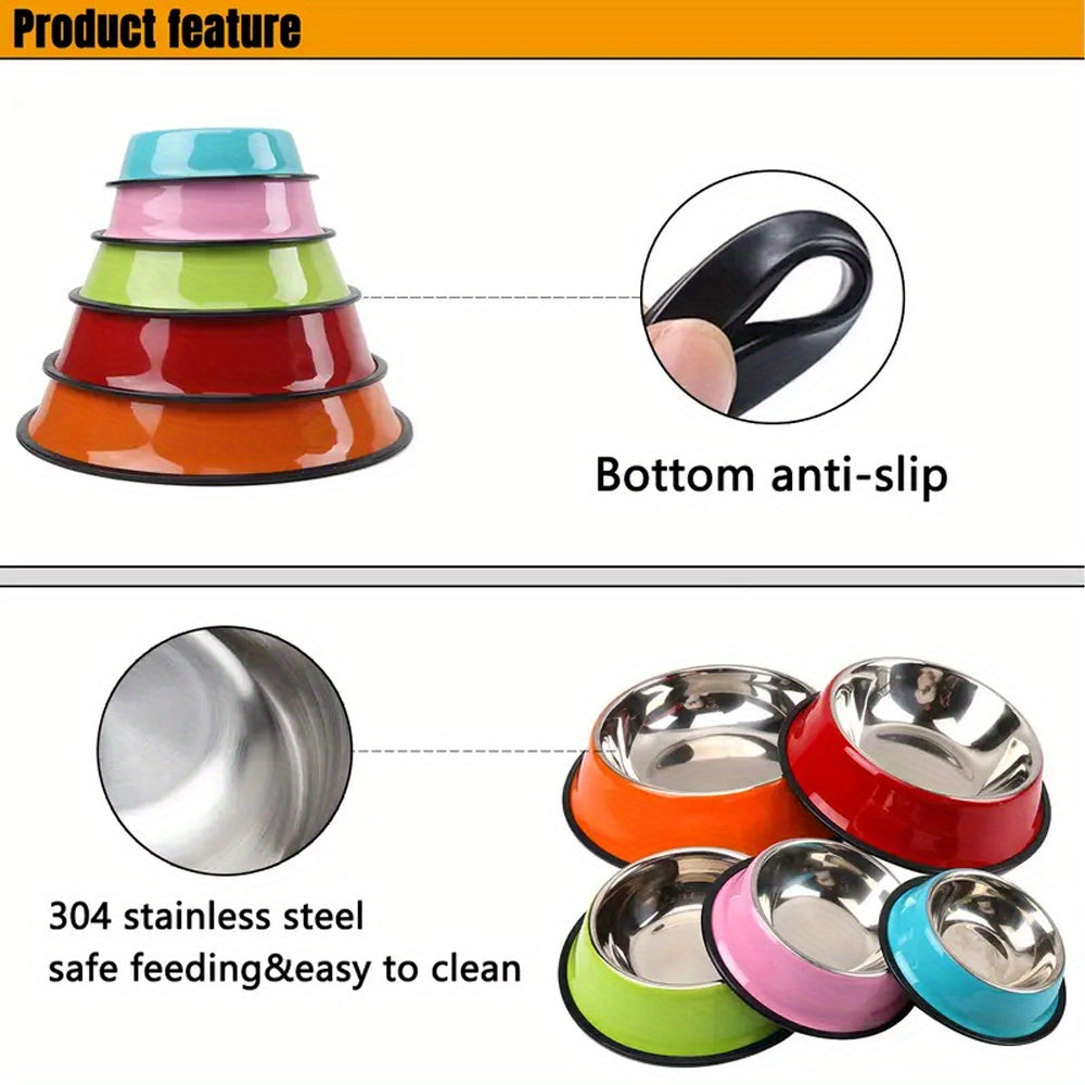 1pc Personalized Stainless Steel Dog Bowls - Non-Slip Custom Pet Feeding Dishes - For Dogs - Ideal for New Year Gifts