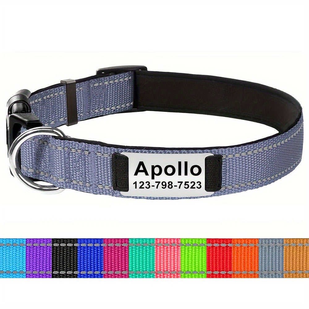 Personalized Pet Collars, Customized Dog Nylon Collar With ID Pendant Tag, Dog Outdoor Accessories And Decorations - Nice Gift For Pets