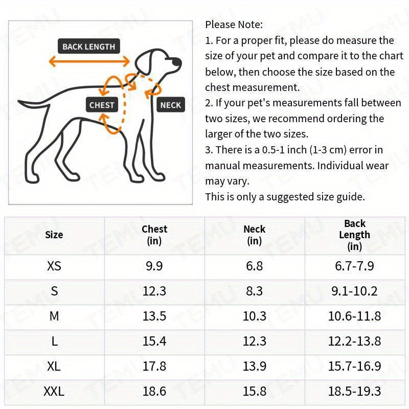 Pet Pajamas for Dogs and Cats - Woven Polyester Dog Sleepwear, Small Breed Nightwear with Button Closure, Machine Washable Pet Apparel for Puppies and Kittens
