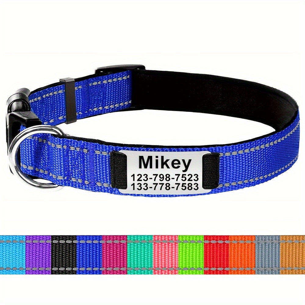 Personalized Pet Collars, Customized Dog Nylon Collar With ID Pendant Tag, Dog Outdoor Accessories And Decorations - Nice Gift For Pets