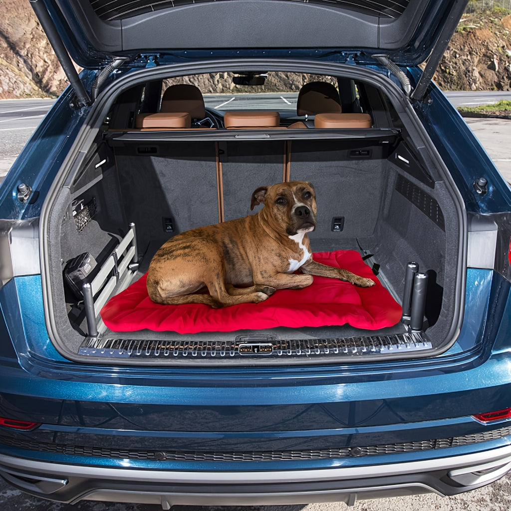 1pc Waterproof Polyester Dog Mat for Large Breeds - Portable Pet Bed with Carry Straps for Travel and Outdoor Use, Ideal for Small, Medium, and Large Dogs