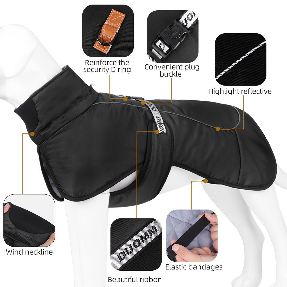 Cozy Fleece-Lined Dog Cloak - Warm Autumn & Winter Pet Apparel for Medium to Large Breeds, Non-Waterproof