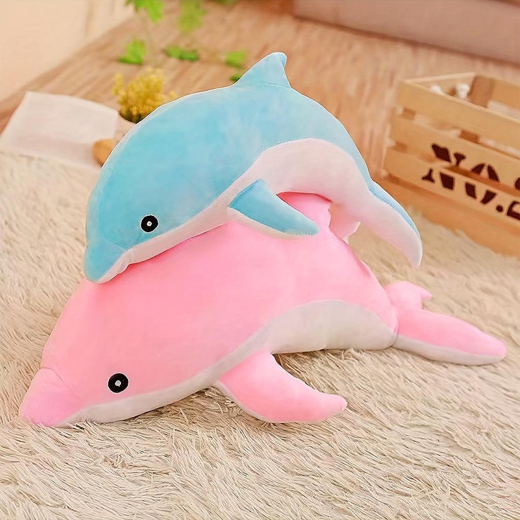 1pc Couple'S Dolphin Plush Toy - Soft and Durable Fabric Pet Toy for Interactive Play, Medium Breed Recommendation, Uncharged, No Battery Required