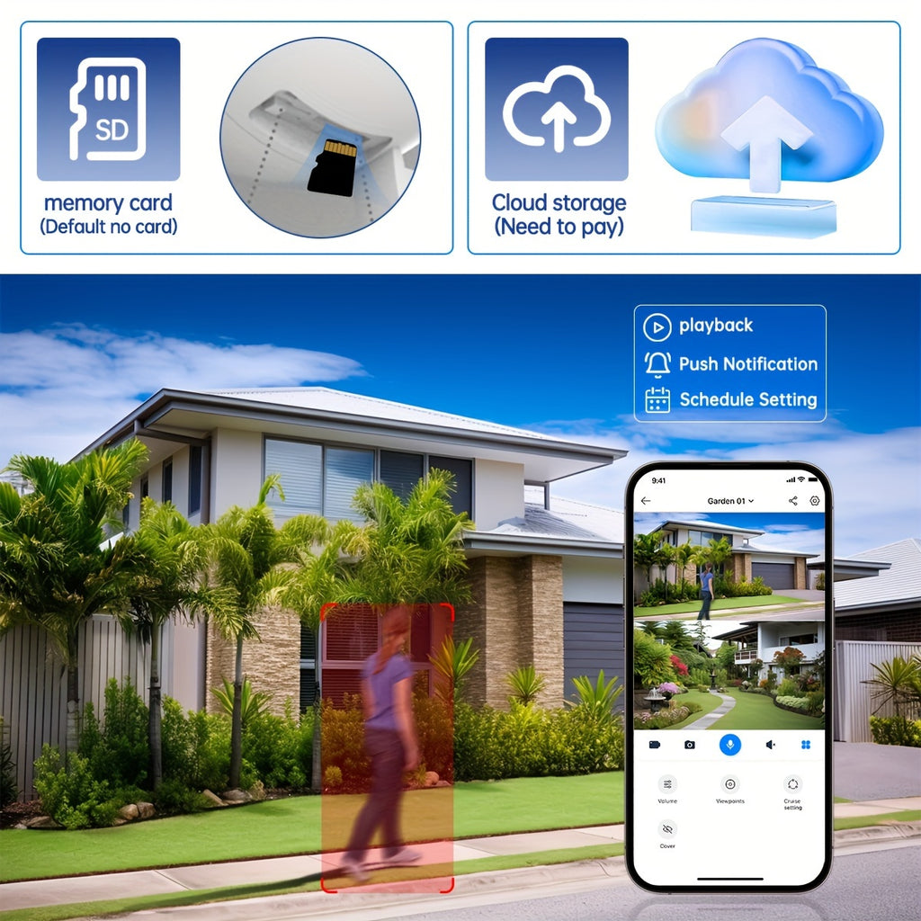 JOOAN 5G WiFi Dual Lens PTZ Outdoor IP Camera - Two-Way Audio, Auto Tracking, Screen Security Monitor for Elderly, Youngsters & Pets