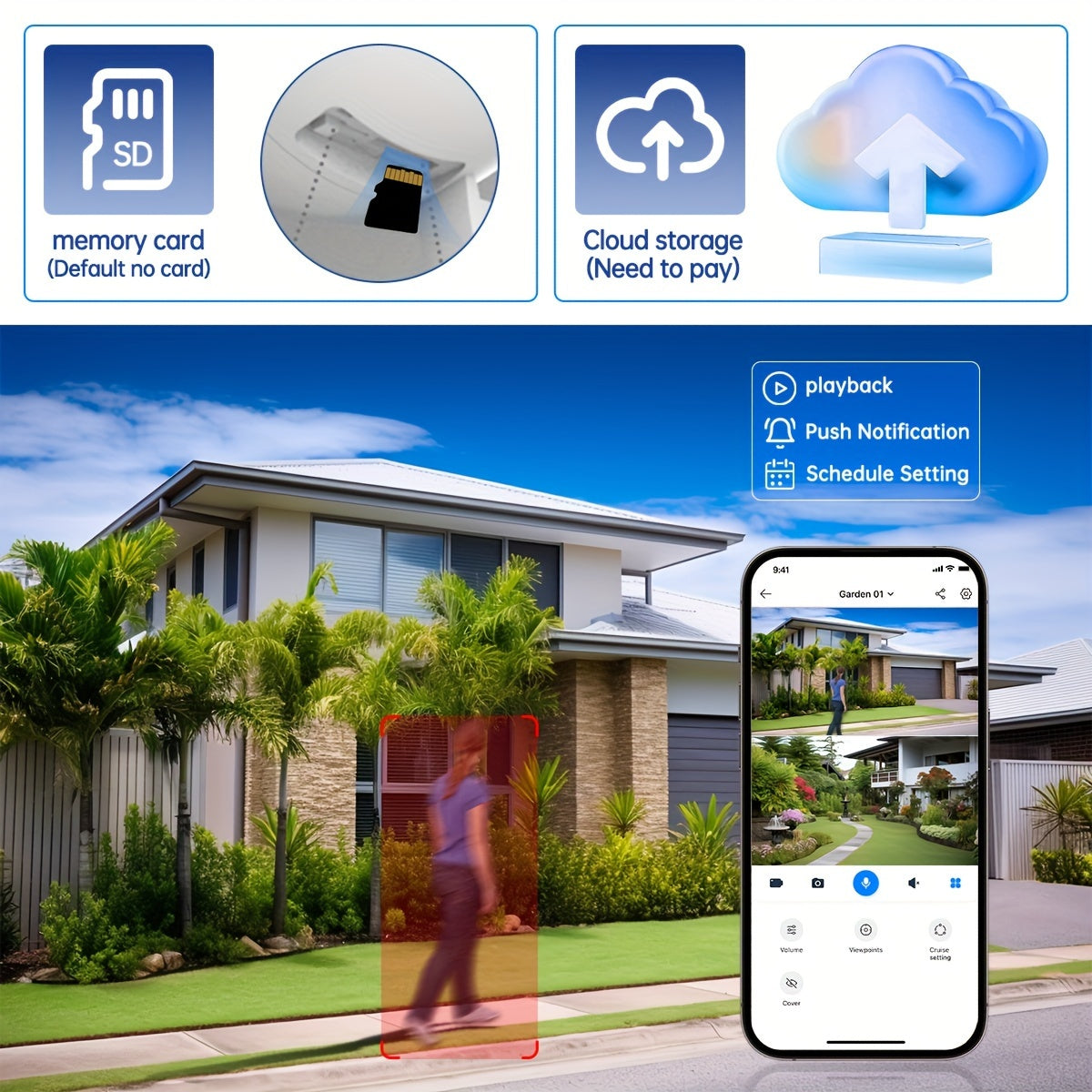 JOOAN 5G WiFi Dual Lens PTZ Outdoor IP Camera - Two-Way Audio, Auto Tracking, Screen Security Monitor for Elderly, Youngsters & Pets