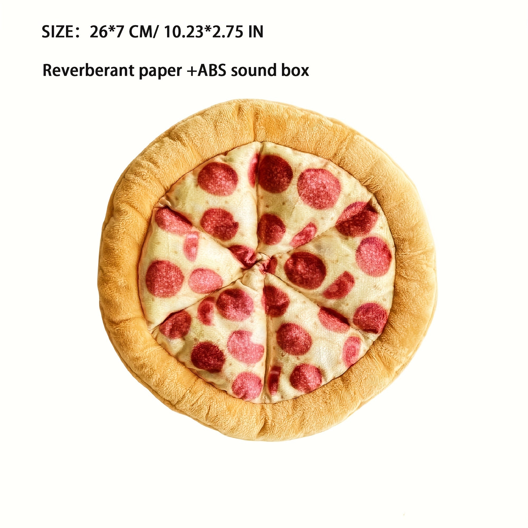 1pc Interactive Pizza-Shaped Plush Chew Toy for Dogs, Durable Squeaky Pet Toy for Interactive Play