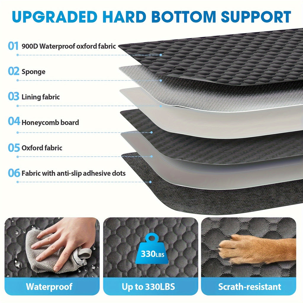 1pc Durable Waterproof Polyester Oversized Car Seat Cover, Portable Folding Pet Bed, Dog Hammock Backseat Extender, Fits Most Cars, SUVs & Trucks, Pet Travel Accessories
