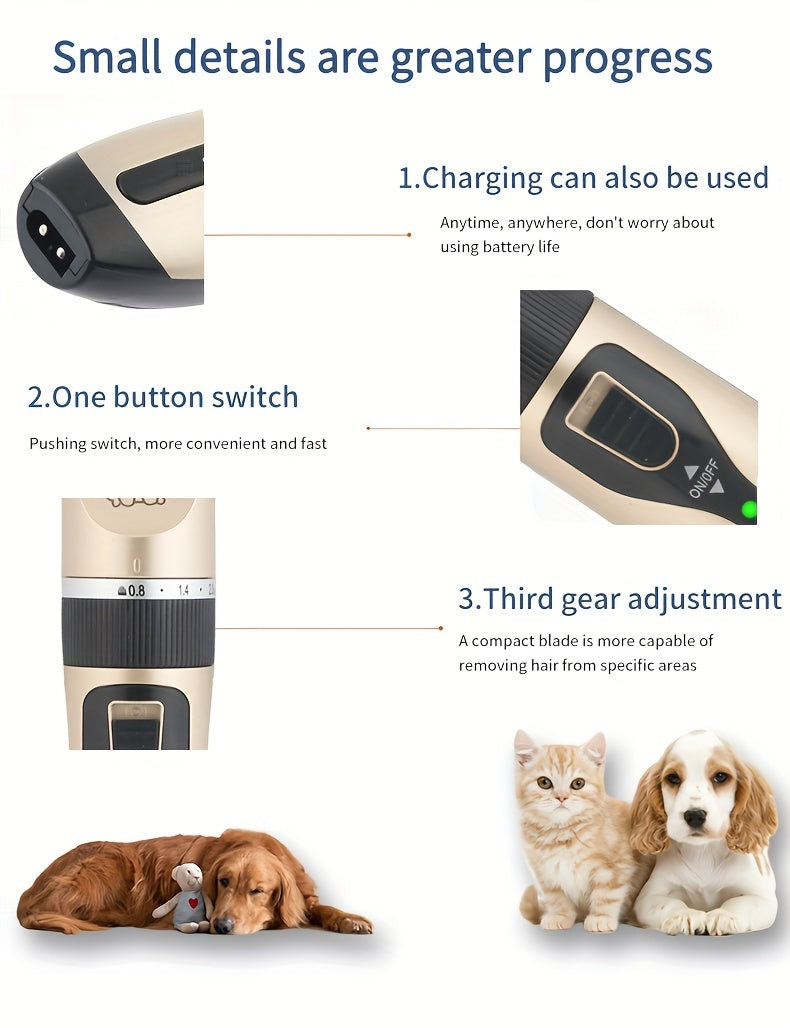 Electric Pet Grooming Scissor, Dog Grooming Scissors Electric Silent Hair Scissors Set, Dog Trimmer Dog Grooming Kit Rechargeable Cordless Pet Hair Thick Coat Dog Shaver