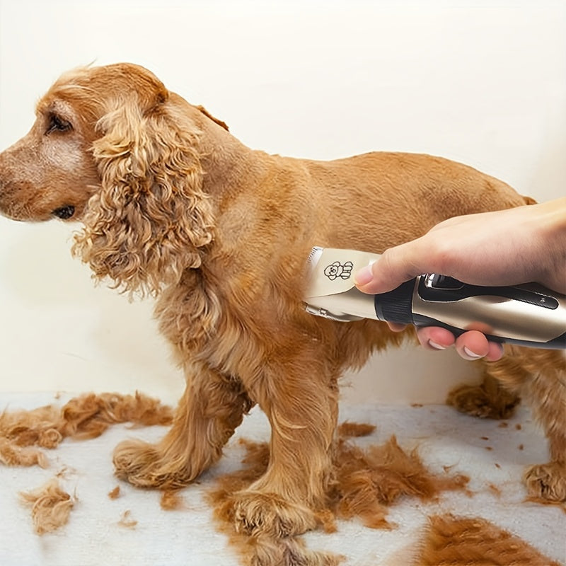 Professional Dog Grooming Kit - USB Rechargeable Electric Clippers with Thick Ceramic Blades, Brush & Measuring Tool Set for Cats and Dogs, Professional Dog Grooming Clippers, Dog Clippers for Grooming Professional Kit, Dog S