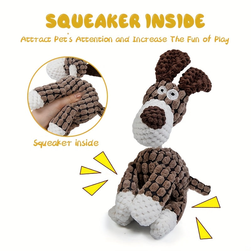 3pcs/1pc Dog Plush Toy-Cartoon Squeaky Pet Toy, Dog Chew Toy Puppy Toy, Perfect For Small & Medium Dogs, Stuffed Puppy Chew Toy For Indoor&Outdoor Play, Gift Toy For Pets