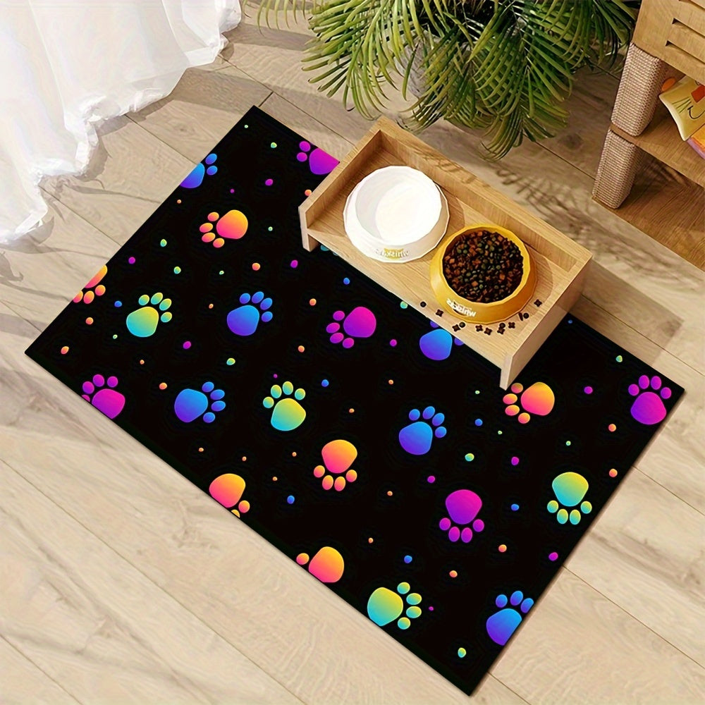 [Quick Drying Dog Bowl Mat] Quick Drying Polyester & Rubber Dog Bowl Mat - Absorbent Non-Slip Pet Feeding Mat for Food and Water - Durable Cat Mat for Dogs, Easy Clean