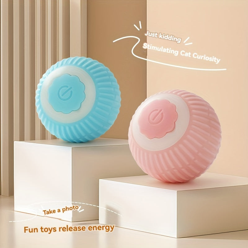 Smart Interactive Pet Toy - Rechargeable Rolling Ball for Dogs & Cats, USB, Silicone Material