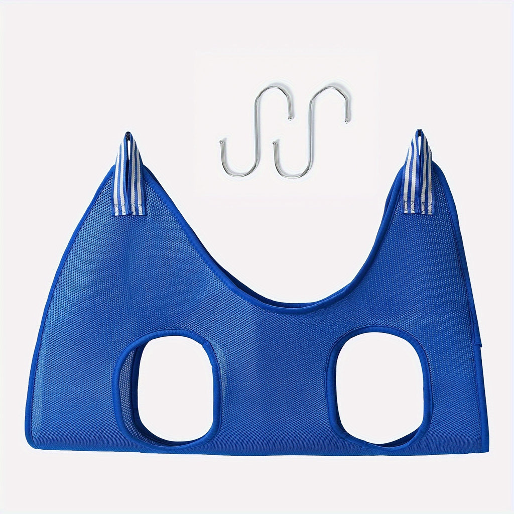 Secure & Easy Comfort-Grip Pet Grooming Hammock - Durable Polyester Non-Slip Adjustable Straps for Small to Medium Dogs and Cats, Blue