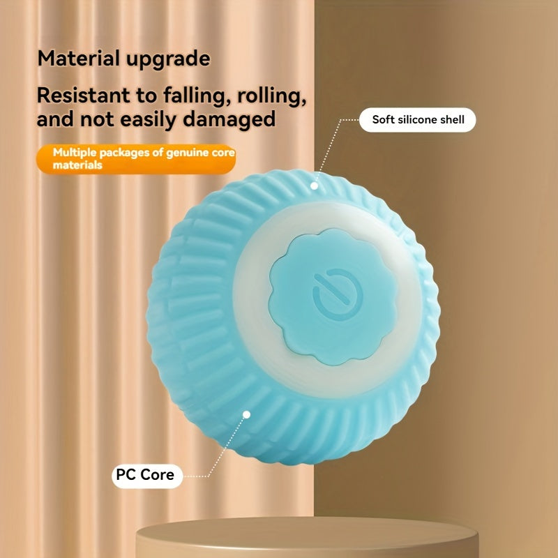 Smart Interactive Pet Toy - Rechargeable Rolling Ball for Dogs & Cats, USB, Silicone Material