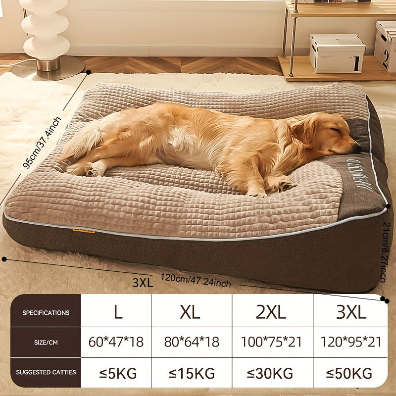 Extra Large Dog Bed for Medium & Large Dogs - Deep Sleep Mattress with Ergonomic Support, Cooling Gray & Beige Striped Design, Durable Polyester, No Assembly Needed, Perfect for Indoor Pets, Dog Bed for Large Dogs, Indoor Pet