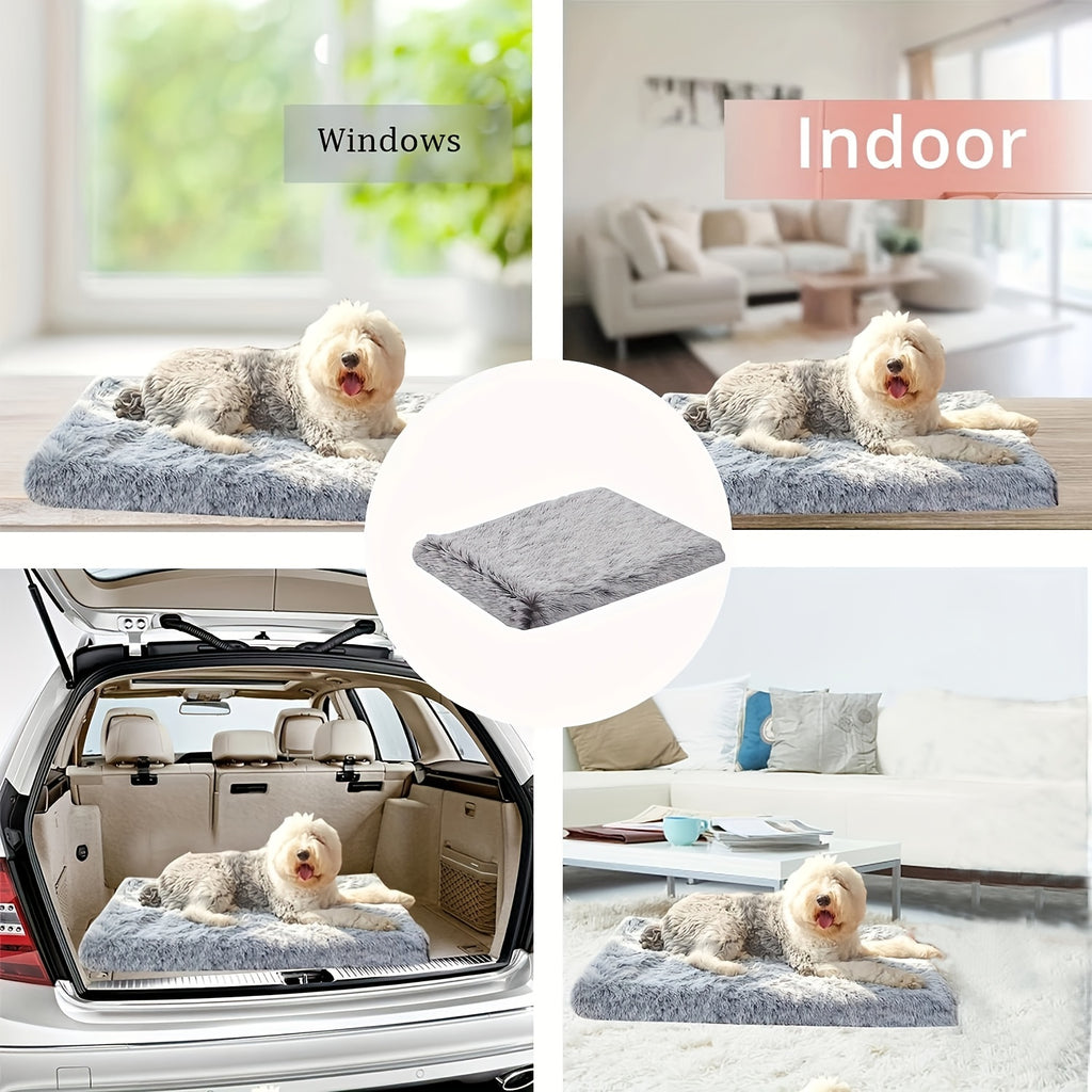 1pc Plush Rectangular Dog Bed