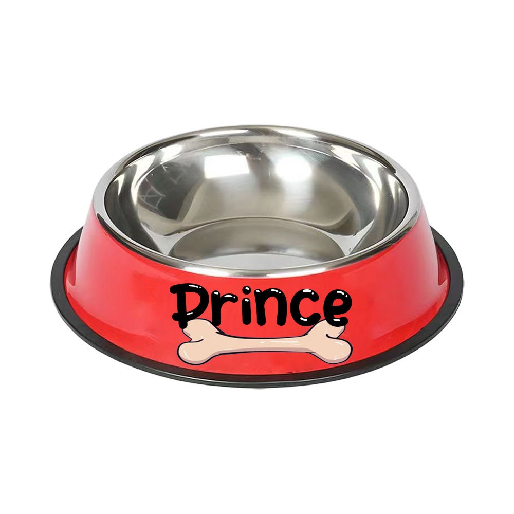 1pc Personalized Stainless Steel Dog Bowls - Non-Slip Custom Pet Feeding Dishes - For Dogs - Ideal for New Year Gifts