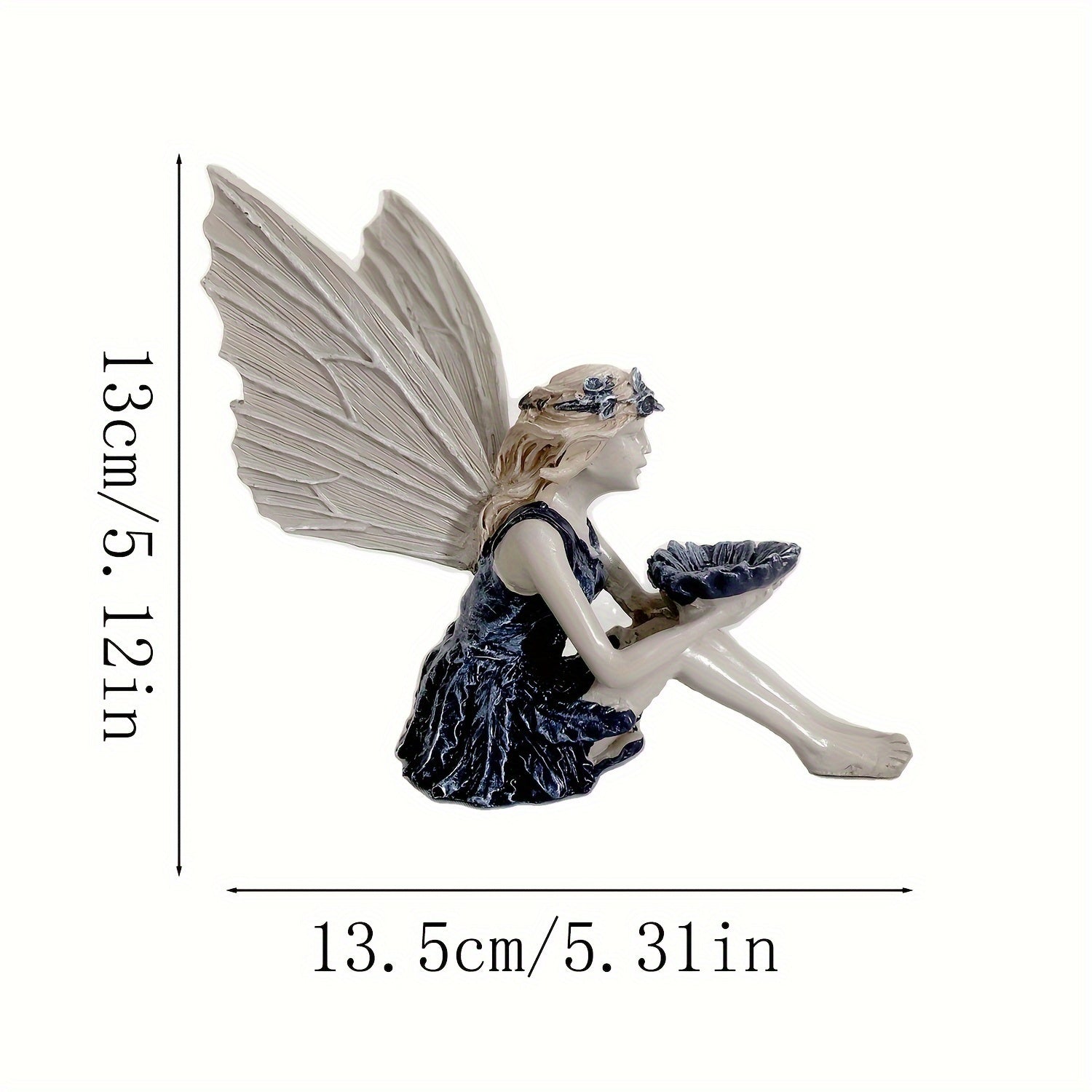 Seated Fairy Statue Garden Resin Craft Ornament Fairy Bird Feeder Yard Lawn And Gardening Outdoor Ornament Sculpture Statue