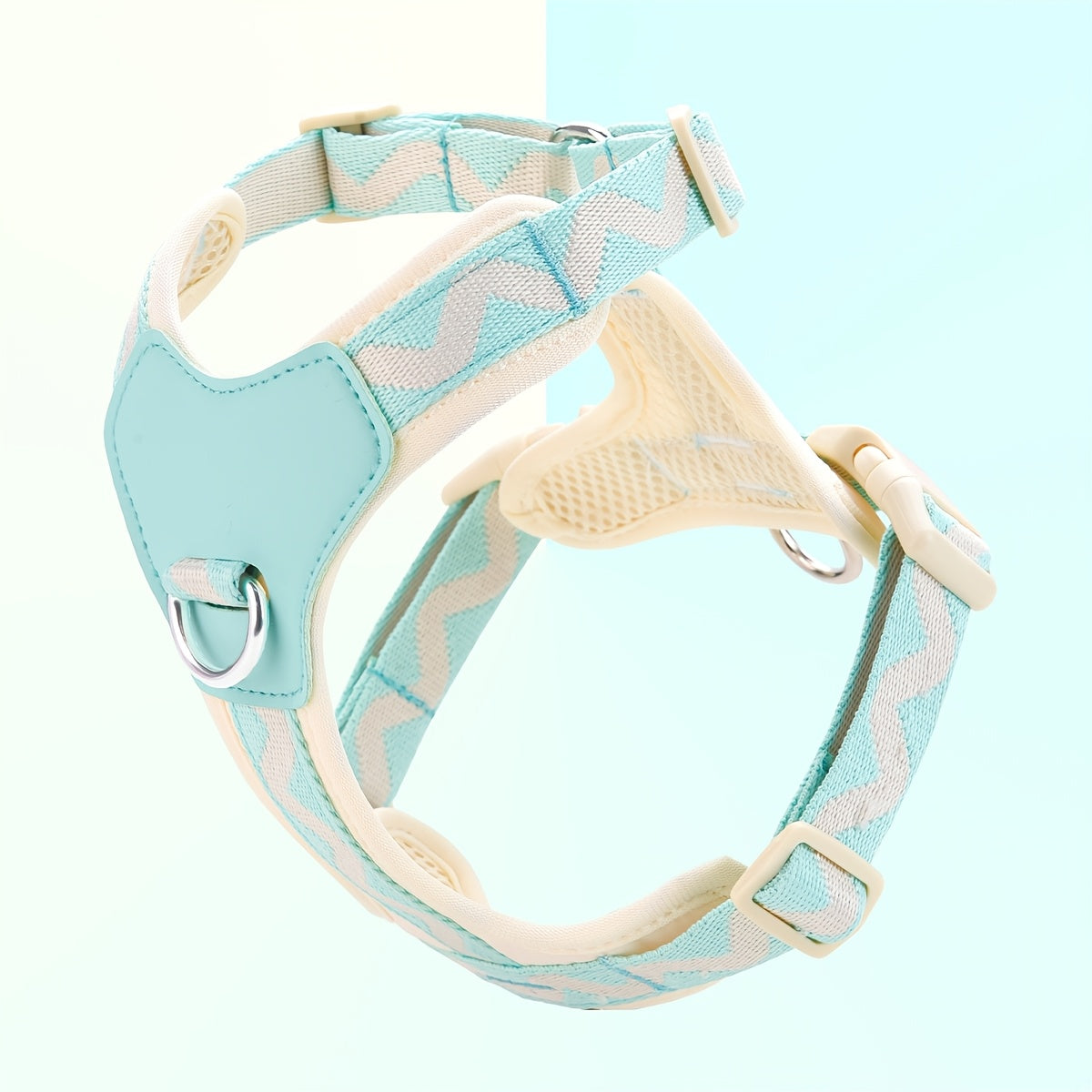 1pc Adjustable Pet Harness, Adjustable Neck and Chest, Durable Webbing Support, Anti-Deformation Metal D-Ring, Soft Mesh Fabric Base Material.