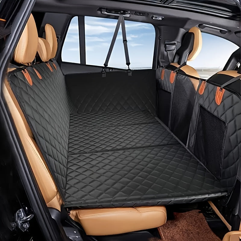 1pc Durable Waterproof Polyester Oversized Car Seat Cover, Portable Folding Pet Bed, Dog Hammock Backseat Extender, Fits Most Cars, SUVs & Trucks, Pet Travel Accessories