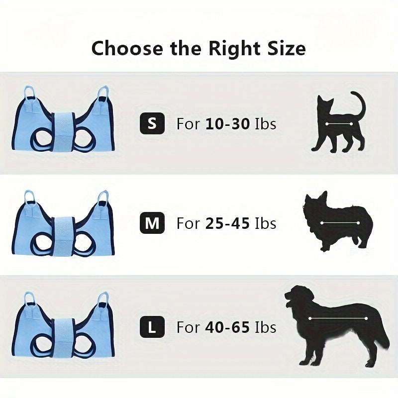 [Anti-Scratch, Grooming Hammock] Anti-Scratch Dog Nail Clipping & Grooming Hammock | Soft Padded Design, Durable Fabric for Safe Nail Trimming, Injection & Feeding Time - Essential Pet Grooming Accessory