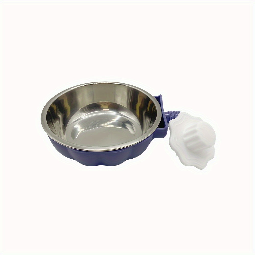 Pumpkin Shaped Stainless Steel 1pc Hanging Pet Food Bowl - Movable And Lifting Carrier Bowl For Rabbit, Mouse, Hamster, Bird, Squirrel, Cat - Pet Feeding Supplies