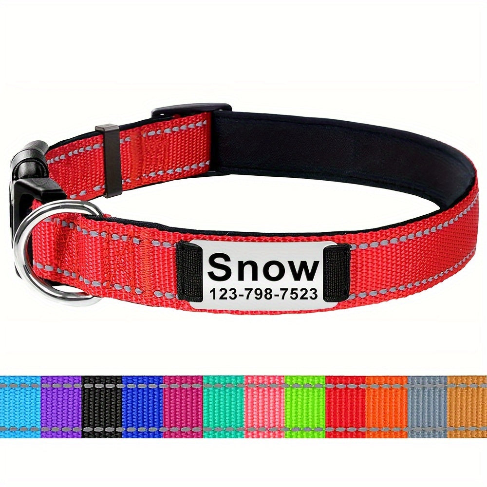 Personalized Pet Collars, Customized Dog Nylon Collar With ID Pendant Tag, Dog Outdoor Accessories And Decorations - Nice Gift For Pets
