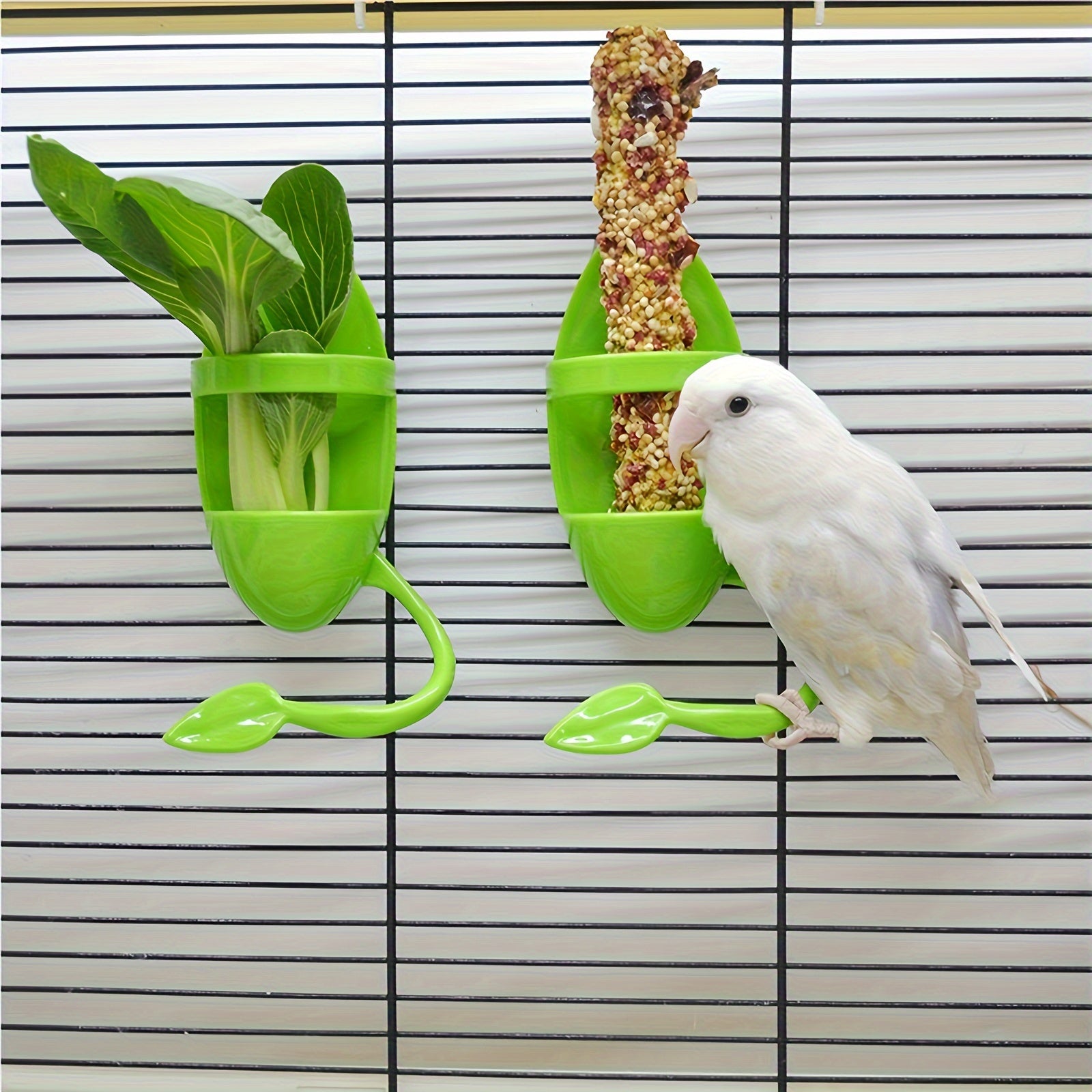 1pc  Bird Cuttlebone Holder, Fruit & Vegetable Feeder Station for Healthy Beaks and Birdcage Entertainment